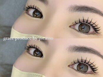 グラースプロデュース バイ ピカソ(grace produce by picasso)の写真/《LED導入！》従来のエクステより圧倒的な持続力◎通常エクステより高い持続力でキレイなまつ毛をキープ☆