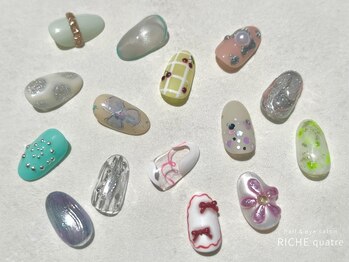 リッシュ キャトル 久屋大通店(RICHE quatre)の写真/久屋スグ★短い爪でも可愛いニュアンスネイルやぷっくりネイル、ミラーネイルetcファッションに合わせて♪