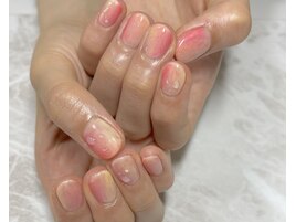 原田担当　桃ネイル