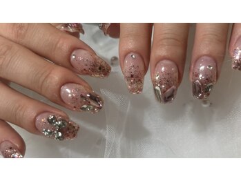 秋っぽラメグラデーション