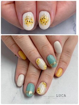 ネイルアトリエルカ(nail atelier LUCA)/M-167 大人可愛いミモザネイル