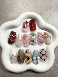 バレンタインネイル