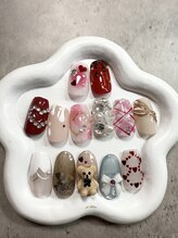 バレンタインネイル
