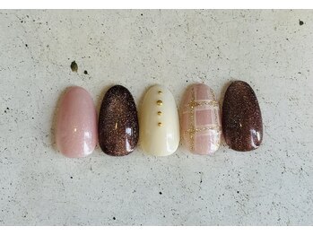 ネイルサロン エムズ(Nail Salon M's)/冬のチェック柄ネイル