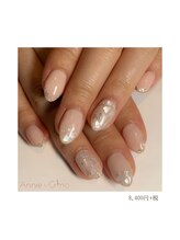 ネイルサロン アニーアンドジーノ(NAIL SALON Annie&Gino)/ラメフレンチとシェルで夏ネイル
