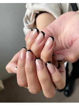 ユージューネイルルーム(UJU nail room)/黒フレンチ