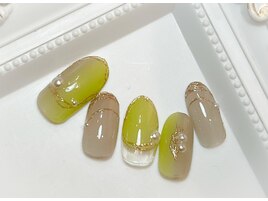 グリーン系☆オフィスネイル