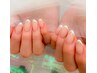 【スッキリ】フレンチハンドネイル（ラメライン付き）¥7800