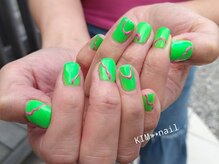 ケイアイエムネイル(KIM nail)/蛍光green×pink