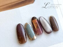 ルーモス 桜川店(Lumos)/オーロラフィルム囲みネイル