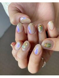 ブルーミラーゴールドアート