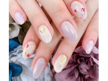 ディーネイル 天王寺(D-nail)/【小山】モテ可愛☆押花nail♪