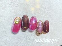 ネイル―ジュ 札幌大通店(nairouge*)/秋♪シアーバーガンディネイル♪