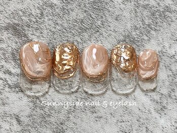 サニーサイド 梅田(Sunny side)/マーブルミラーネイル