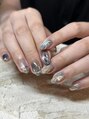 エールルーム 中目黒(aileroom)&nbsp;ちぐはぐdesign寒色系インクニュアンスネイル