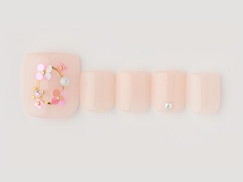 ネイルサロンアビー 北千住店(abbie)/【フラワーdesignフット】¥10241