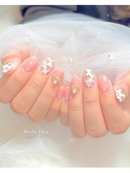 リエルエラン(Reelle Elan)/【甘めレオパードネイル♪】