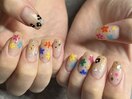 カラフルフラワーネイル¥10000
