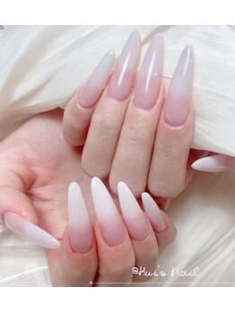 ヒュイズ ネイル(Hui‘s Nail)/チップスカルプピンク系デザイン