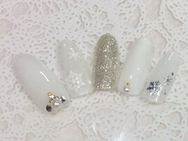 雪の結晶ホワイトネイル