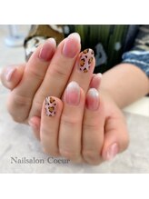 ネイルサロン クール(Nailsalon Coeur)/マグネットネイル　ヒョウ柄