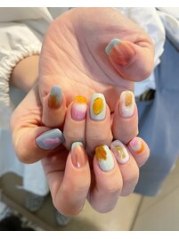 春カラーおまかせぷくぷくネイル
