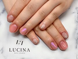 Hー96大人可愛いオーロラネイル