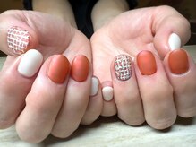 アミュリー ネイル アトリエ(Amury nail atelier)/マット ツイード ミラーネイル