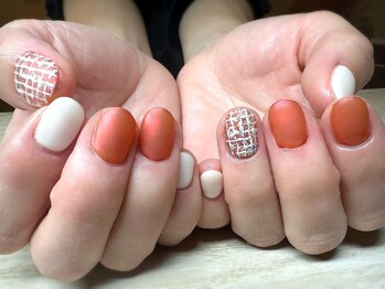 アミュリー ネイル アトリエ(Amury nail atelier)/マット ツイード ミラーネイル