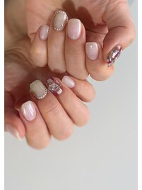 チェック手描きアート