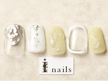 アイ ネイルズ 天神店(I nails)/マット×水滴×クリア
