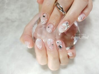 シュガーネイル(sugar nail)/乳白色グラデ