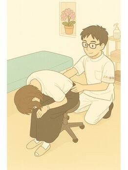 おぎの接骨院/座位での骨盤の動きのチェック