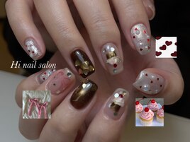 バレンタインネイル