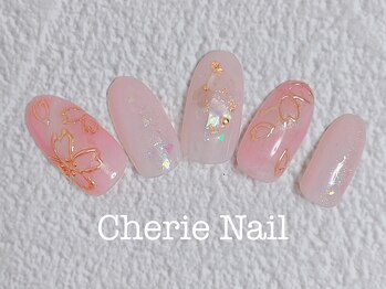 シェリーネイル(Cherie Nail)/ミラー桜ネイル♪