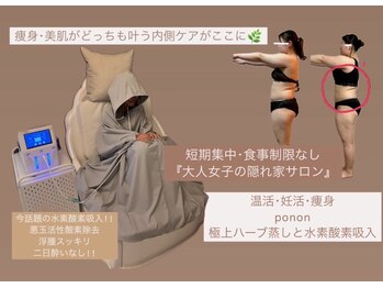 ヨサパーク ポノン(YOSA PARK ponon)の写真/落ちにくい二の腕や背中もスッキリ♪冷え性・凝り性な身体も不要物をしっかり流して、代謝&免疫力アップ◎