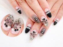 ネイルコレクション ベビーピンク(Baby Pink)/ジェル定額￥9990★黒レース