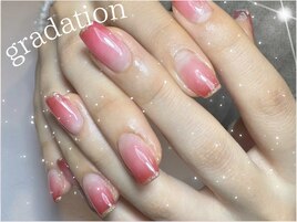 ＊赤グラデーションネイル＊