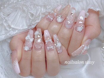 シシー 心斎橋店(sissy)の写真/こちらのデザインはコース内無料パーツのみで再現可能♪史上最高に可愛い指先に☆