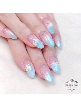 ピオニーネイル(peony nail)/7月新作　水面ネイル