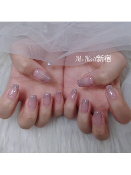 エムプラスネイル 新宿(M+Nail)/長さ出し★ラメグラ
