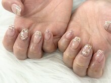 ディーネイル 池袋(D-nail)/【森】押し花フレンチネイル