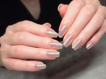 リカルメナートゥ 薬院(re:calmer na/to)/オーロラパウダーネイル