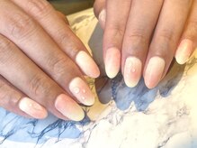 7月 桃ネイル