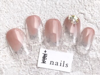 アイネイルズ 渋谷店(I nails)/ポイントシェル塗りかけ¥4480