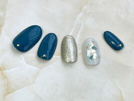 キラキラ×シェル×ネイビー