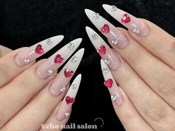 バレンタインハートネイル