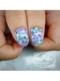 2色の紫陽花ネイル