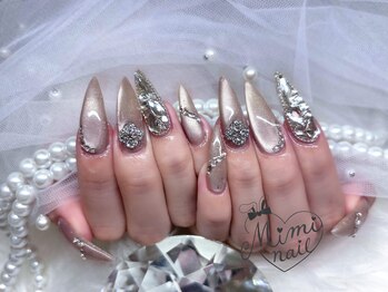 ミミネイル(Mimi nail)/グレーマグネット×キラキラ