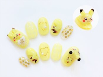 ネイルコレクション ピンク(Nail Collection Pink)/オーダーチップ＋ピカチュウ♪星